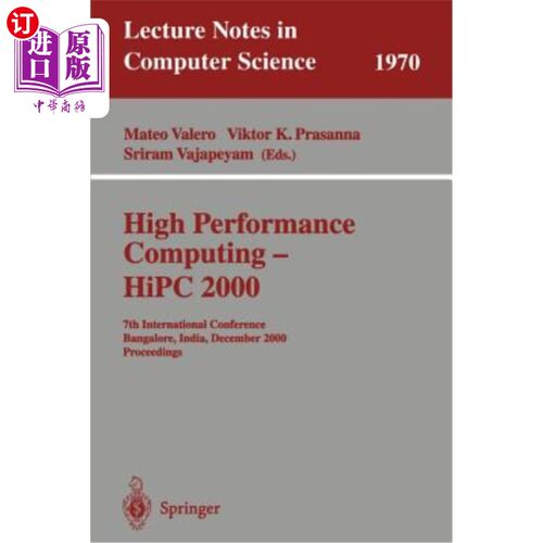 海外直订High Performance Computing - HIPC 2000: 7th International Conference Bangalore,  高性能计算- HIP