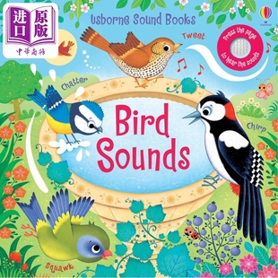 儿童纸板书 科学自然绘本动物知识图画书精品有声书亲子童书Usborne Sound 发声书 中商原版 Sounds英文原版 Book 小鸟Bird