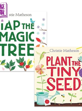 Christie Matheson 大自然动植物科普绘本2册套装 英文原版轻敲魔法树Tap the Magic Tree Plant the Tiny Seed【中商原版】