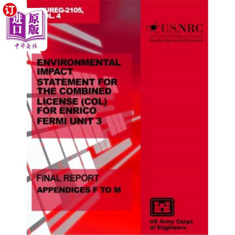 海外直订Environmental Impact Statement for the Combined License (COL) for Enrico Fermi U 恩里科费米3号机组联合许可