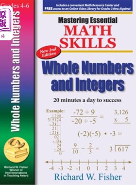 海外直订Mastering Essential Math Skills Whole Numbers and Integers, 2nd Edition 掌握基本数学技能，整数和整数，第2版