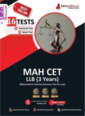 海外直订MAH CET LLB 3 Years Exam Prep Book 2023 - 8 Full Length Mock Tests and 8 Section MAH CET LL