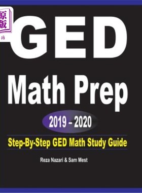 海外直订GED Math Prep 2019 - 2020: Step-By-Step GED Math Study Guide