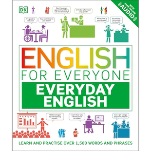 人人学英语 每日英语 学练1500+超常用单词和短语English for Everyone Everyday English 英文原版 英语自学指南【中商原版?