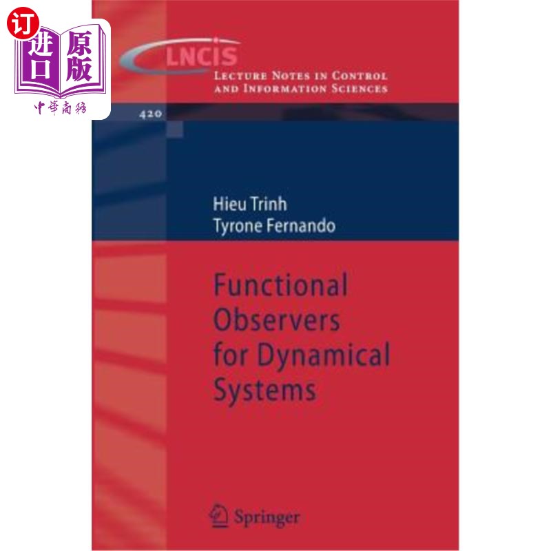 海外直订Functional Observers for Dynamical Systems 动力系统的泛函观测器