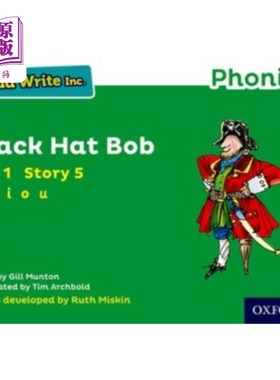海外直订Read Write Inc. Phonics: Green Set 1 Storybook 5... Read Write公司自然拼读:绿色套装1故事书5黑帽子鲍勃