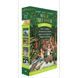 预售 Magic Tree House Volumes 神奇树屋卷5-8盒装 英文原版 进口原版 6岁到9岁 儿童章节桥梁书 小初文学 神奇树屋【中商原版】