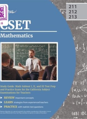 海外直订CSET Mathematics Study Guide: Math Subtest I, II, and III Test Prep and Practice CSET数学学习指南:数学子测