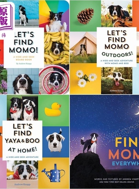 寻找莫莫 狗狗捉迷藏找找书系列4册 Lets Find Momo Outdoors Yaya Boo At Home儿童纸板书英文原版Hide And Seek【中商原版?