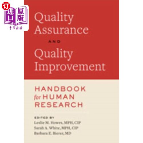 海外直订医药图书Quality Assurance and Quality Improvement Handbo... 人类研究质量保证和质量改进手册