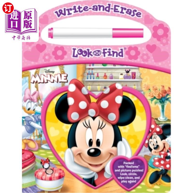 海外直订Disney Minnie: Write-And-Erase Look and Find [With Marker] 迪士尼米妮鼠标-书写和擦除查找[带标记]