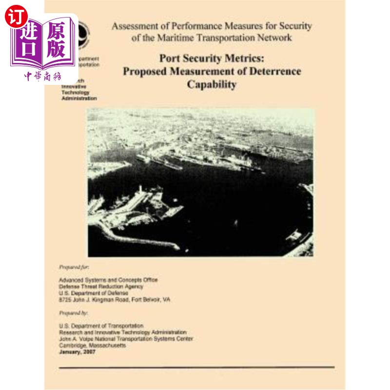 海外直订Assessment of Performance Measures for Security of the Maritime Transportation N海上运输安全性能指标评