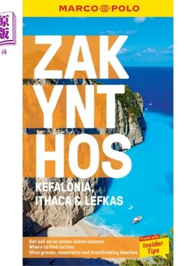 海外直订Zakynthos and Kefalonia Marco Polo Pocket Travel... 扎金索斯和凯法利尼亚马可波罗口袋旅游指南-拉出地图