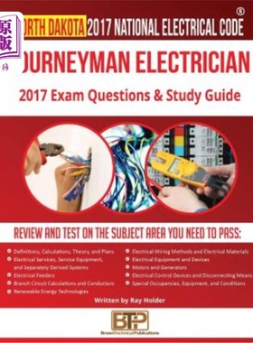 海外直订North Dakota 2017 Journeyman Electrician Study Guide 2017年北达科他州熟练电工学习指南