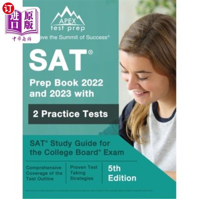 海外直订SAT Prep Book 2022 and 2023 with 2 Practice Tests: SAT Study Guide for the Colle SAT备考书2022