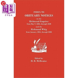 Enquirer Notices Through 1804年5月9日至 海外直订Index 1804 the Obituary May from Richmond 182