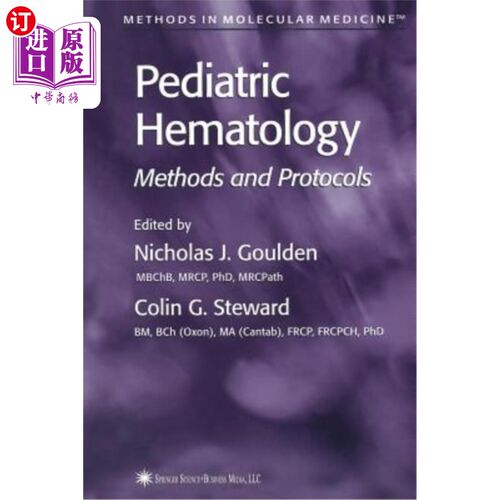 海外直订医药图书Pediatric Hematology: Methods and Protocols 儿科血液学：方法和方案