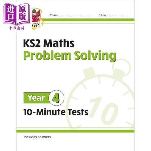 英国CGP教辅 新版数学10分钟测试解题四年级 含答案 英文原版 New KS2 Maths 10-Minute Tests Problem Solving【中商原版】