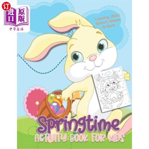海外直订Springtime Activity Book for Kids: Easter Fun Activities for Children 春季儿童活动书:复活节儿童趣味活动