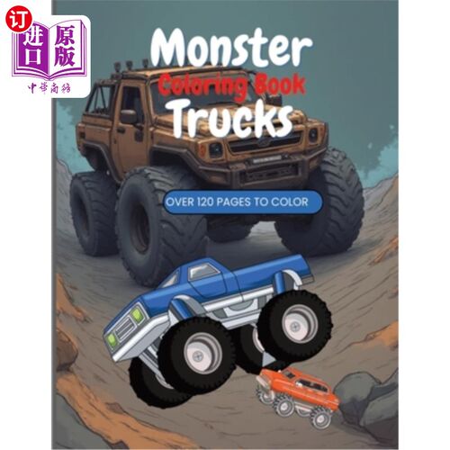 海外直订Monster Truck Coloring Book 怪物卡车涂色书