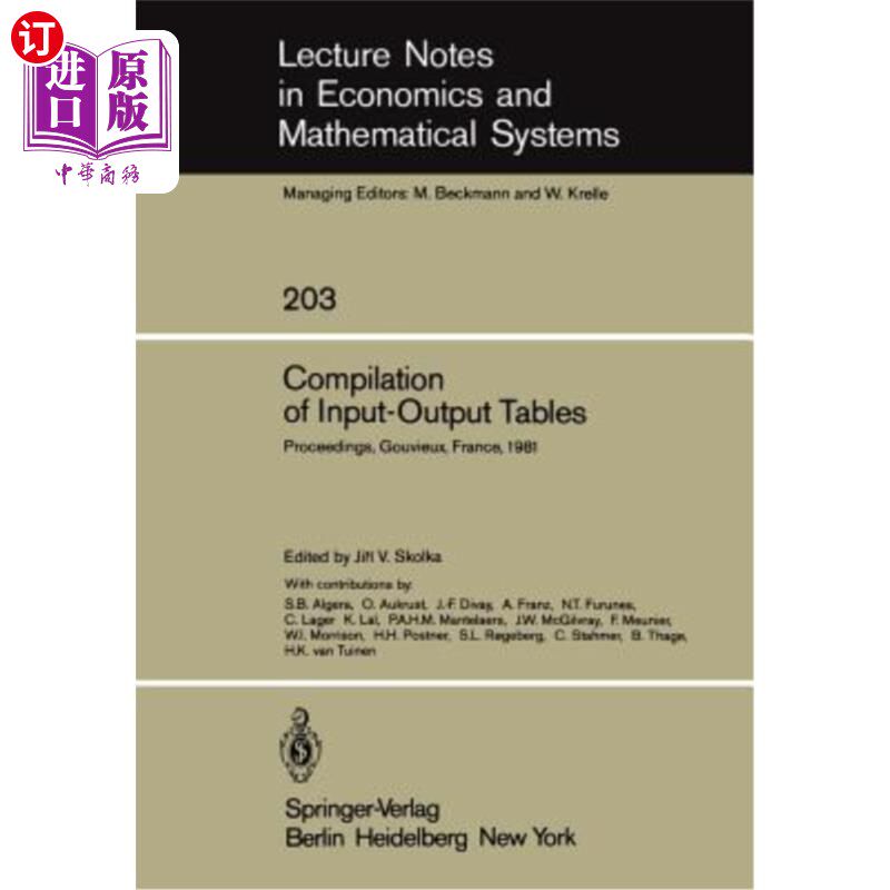 海外直订Compilation of Input-Output Tables: Proceedings of a Session of the 17th General 投入产出表的编制：国际收入