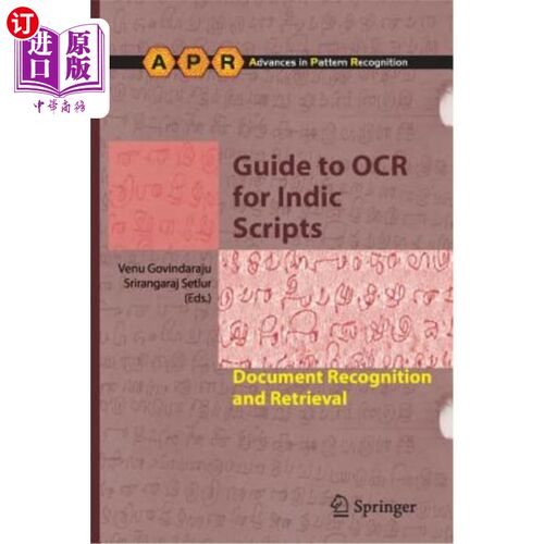 海外直订Guide to OCR for Indic Scripts: Document Recognition and Retrieval 印度文字OCR指南:文档识别和检索