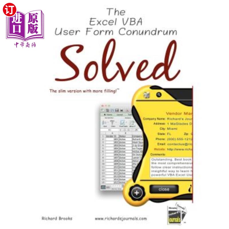 海外直订The Excel VBA User Form Conundrum Solved: The slim version with more filling! 解决了Excel VBA用