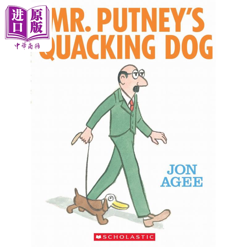 现货 Jon Agee:Mr. Putney'S Quacking Dog (With Cd) 普特内先生的狗 英文原版 进口图书 儿童绘本 动物故事图画书【中商原版】