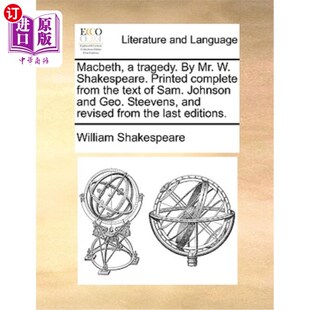 Shakespeare. Sam Printed 悲剧 Complete 麦克白 the Mr. Text Tragedy. 海外直订Macbeth 莎士比亚先生 from
