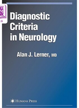 海外直订医药图书Diagnostic Criteria in Neurology 神经病学诊断标准