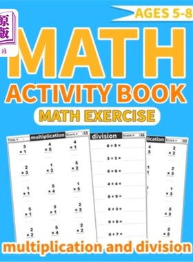 海外直订Math activity book multiplication and division: More than 1000 mathematical oper