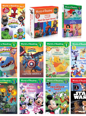 英文原版 迪士尼阅读世界合集 World of Reading 漫威英雄故事Marvel Meet the Super Heroes 蜘蛛侠Spidey【中商原版】
