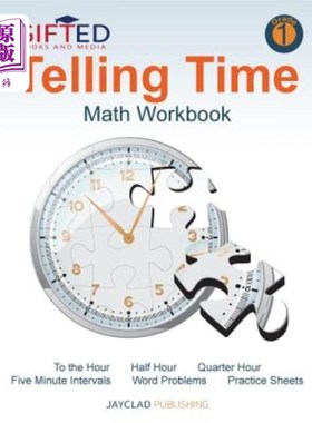 海外直订Telling Time: Math Workbook: Grade 1 讲时间：数学练习册：一年级