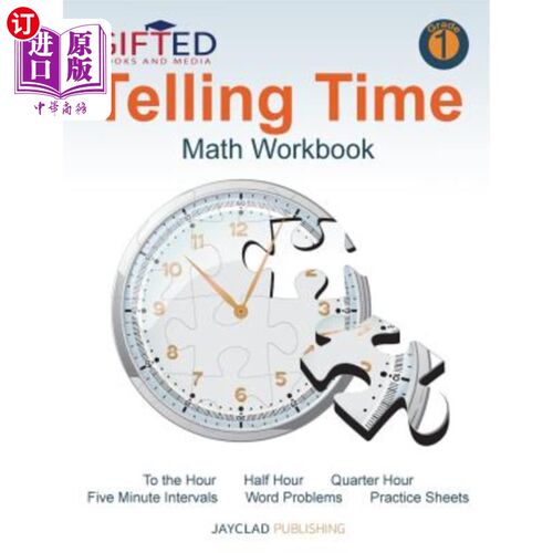 海外直订Telling Time: Math Workbook: Grade 1 讲时间：数学练习册：一年级