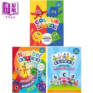 积木年鉴手册3册 颜色+字母+数字 英文原版 Colourblocks Alphablocks Numberblocks Annual 2025 儿童学习绘本【中商原版】