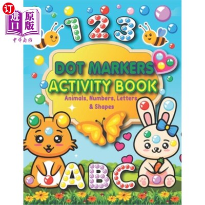 海外直订Dot Markers Activity Book: Animals, Numbers, letters, and Shapes for Fun Do a Do 点标记活动书:动物，数字，