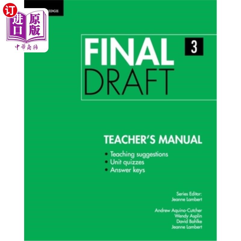 海外直订Final Draft Level 3 Teacher's Manual 三级教师手册终稿