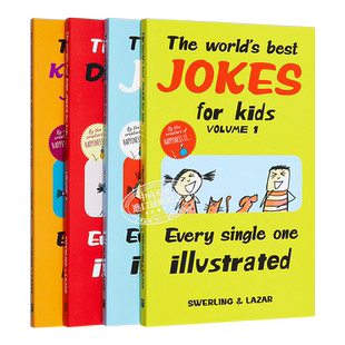 很好笑的笑话全集4册 The World's Best Jokes for Kids 1-4 英文原版进口 脑筋急转弯 儿童插图幽默笑话书【中商原版】