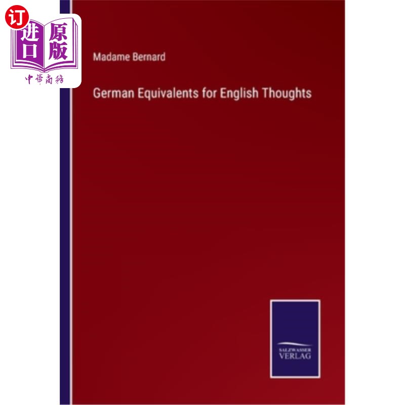 海外直订German Equivalents for English Thoughts 英语思想的德语等价物