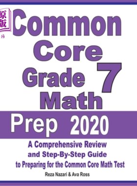 海外直订Common Core Grade 7 Math Prep 2020: A Comprehensive Review and Step-By-Step Guid 共同核心7年级数学备考2020