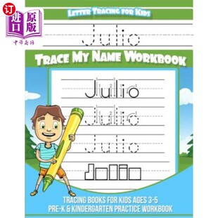 Name Letter Trace 海外直订Julio Workbook Julio for age Tracing Lett Kids Books