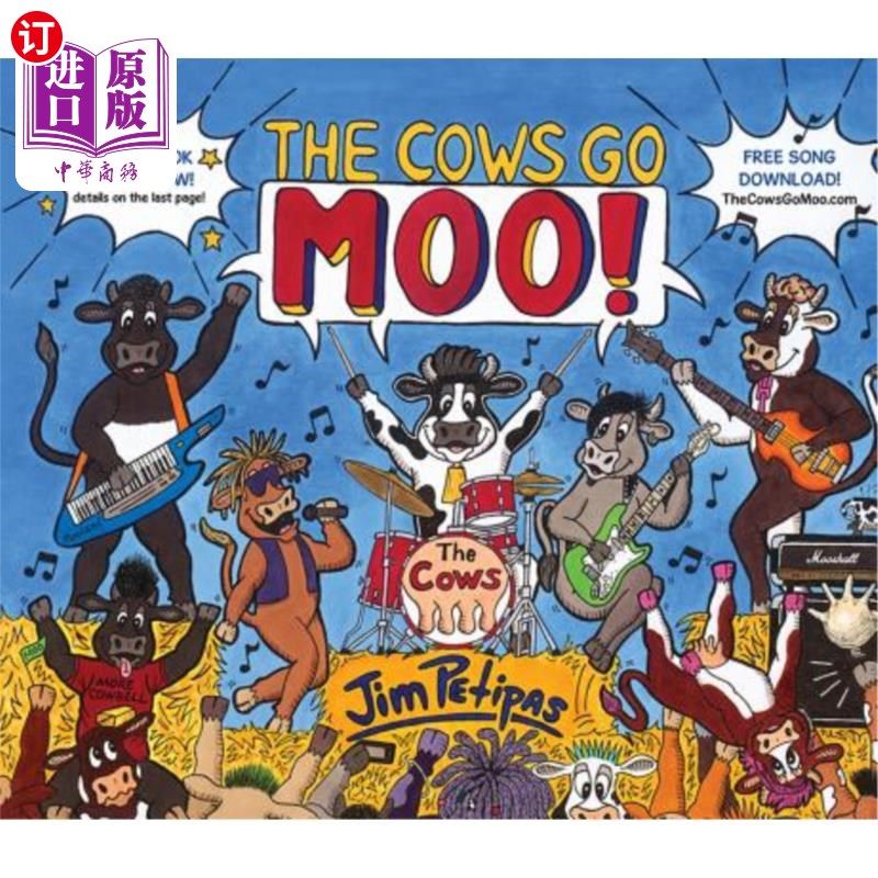 海外直订the cows go moo! 奶牛哞哞叫!