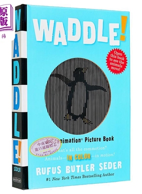 视觉书 摇摇摆摆地走 Waddle 英文原版 会动的书 动画书 A Scanimation Picture Book 趣味童书 活动与玩具书【中商原版】