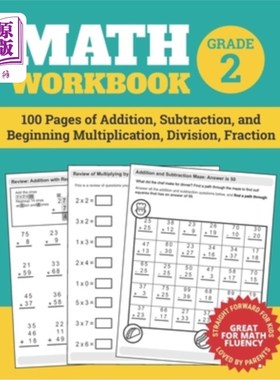 海外直订Math Workbook Grade 2: 100 Pages of Addition, Subtraction, and Beginning Multipl 数学练习册2年级:100页加法