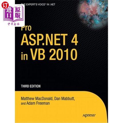 海外直订Pro ASP.NET 4 in VB 2010 VB 2010中的Pro ASP.NET 4