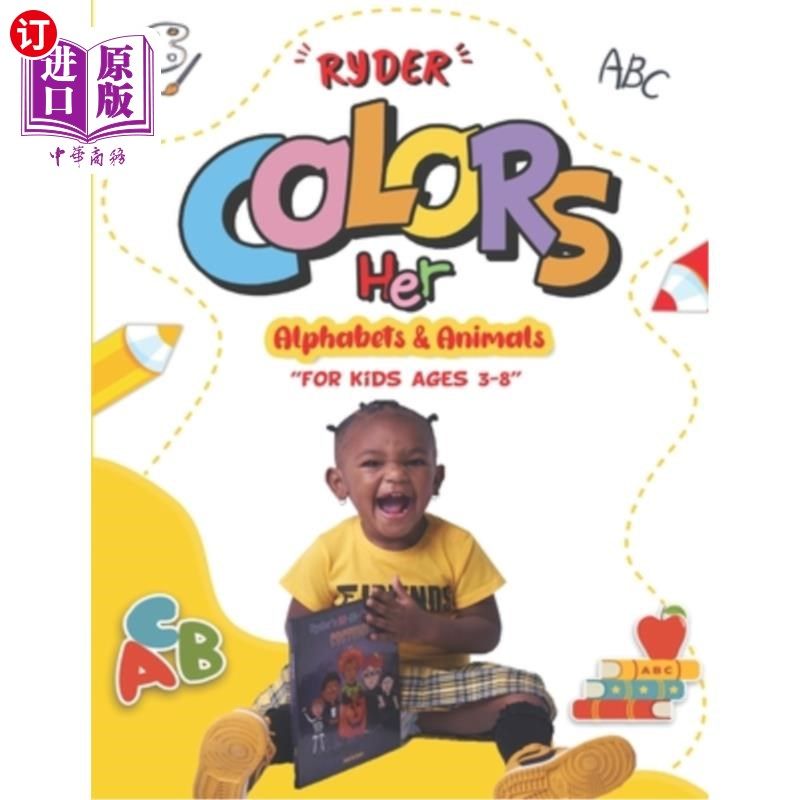 海外直订Ryder Colors her Alphabets and Animals 莱德给她的字母和动物上色