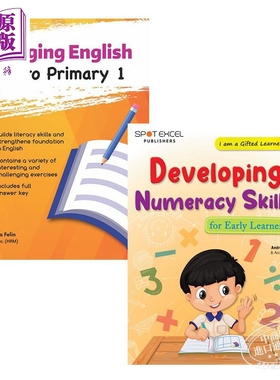 新加坡教辅 幼小衔接数英套装2册 Bridging English Numeracy Skills 幼儿早教 英语启蒙学习 计数算术 解题 cpd【中商原版】