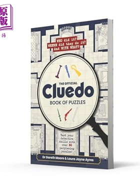 预售 线索谜题书 Cluedo Book of Puzzles 英文原版 Hasbro 益智游戏  谋杀谜题棋盘游戏【中商原版】