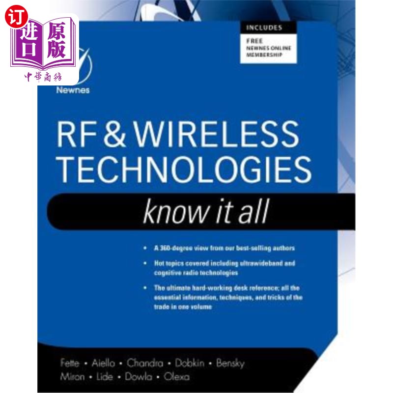 海外直订RF and Wireless Technologies: Know It All [With CDROM] 射频和无线技术：无所不知[使用光盘]