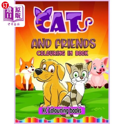 海外直订Cats and friends colouring in book 猫和朋友在书中着色